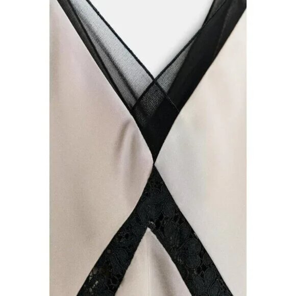 ZARA ASYMMETRIC SATIN EFFECT MIDI DRESS - Picture 5 of 5